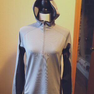 Sporthill, women's medium, fleece lined running top, grey and black, hoodie